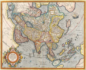 Vintage Mapof Asia Wallpaper