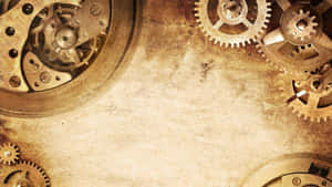 Vintage Mechanical Gears Background Wallpaper