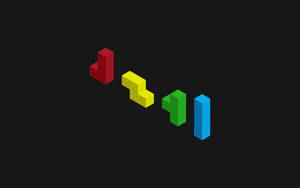 Vintage Minimalist Tetris Blocks Wallpaper