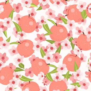 Vintage Peach Cherry Blossom Wallpaper