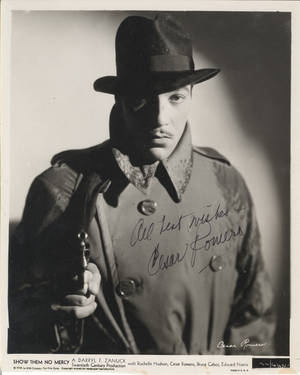 Vintage Photo Sign Cesar Romero Wallpaper