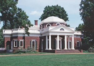 Vintage Postcard Of Historic Monticello Wallpaper