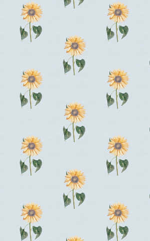 Vintage Sunflower Pattern Background Wallpaper