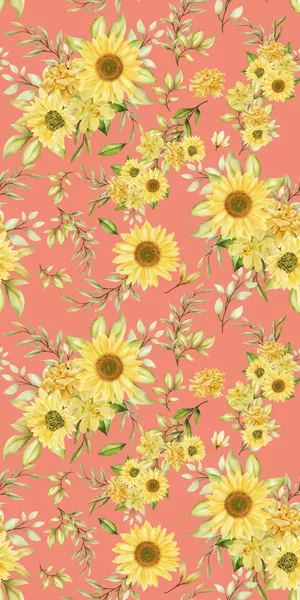 Vintage_ Sunflower_ Pattern_ Background.jpg Wallpaper