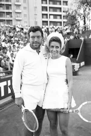 Vintage Tennis Players Blackand White Wallpaper