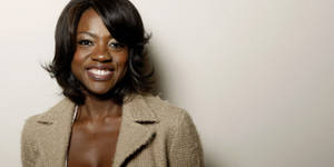 Viola Davis Exudes Elegance In A Casual Professional Photoshoot Wallpaper