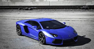 Violet Blue Lamborghini Aventador Model Wallpaper