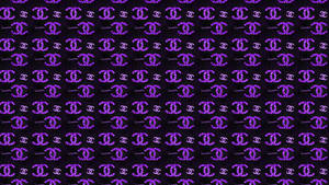 Violet Chanel Logo Pattern Wallpaper