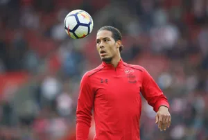 Virgil Van Dijk Flying Ball Wallpaper