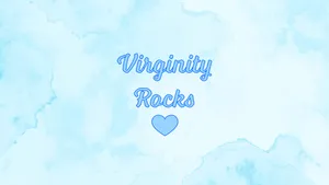 Virginity Rocks Text Blue Background Wallpaper