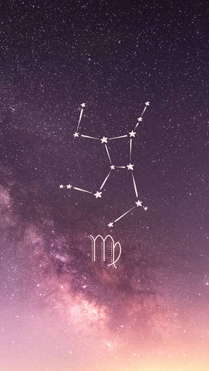 Virgo Constellation Dark Pink Wallpaper