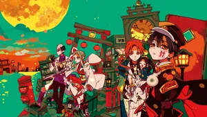 Vivid Hanako Kun Desktop Digital Art Wallpaper