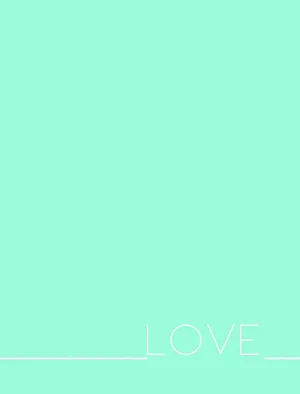Vivid Love Lettering Aesthetic Teal Wallpaper