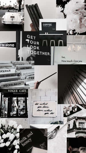 Vogue Books Black Collage Wallpaper