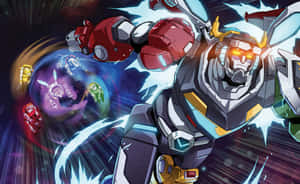 Voltron Lion Robots Unite Attack Wallpaper