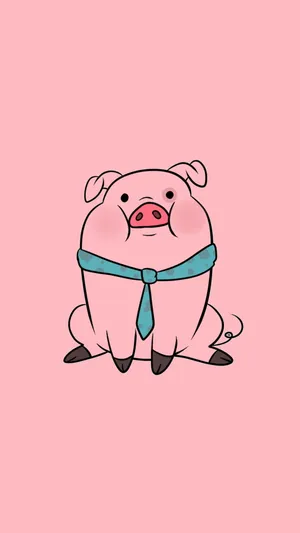 Waddles With A Necktie Wallpaper