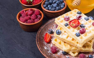 Waffles Mixed Berries Wallpaper