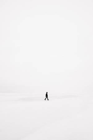 Walking Across Cool White Wallpaper