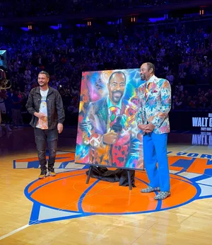 Walt Frazier Twice Is Nice Portrait Painting Wallpaper