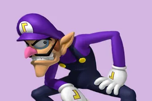 Waluigi Strikes A Pose In Vibrant Background Wallpaper