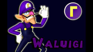 Waluigi Strikes A Pose Wallpaper