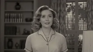 Wanda In Wandavision Black And White Wallpaper