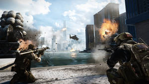 War Zone In Battlefield Game Wallpaper