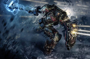 Warhammer 40000 Dawn Of War Furious Black Robot Wallpaper