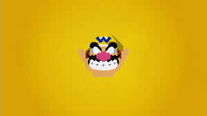 Wario Smirking On A Bold Background Wallpaper