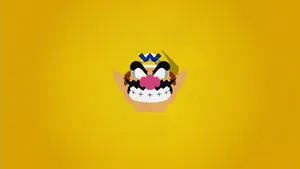 Wario Smirking On A Bold Background Wallpaper
