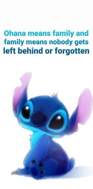 Warm Glow Of Stitch Ohana Quote Wallpaper