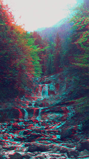 Waterfall Trippy Aesthetic Wallpaper