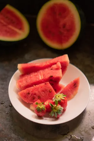 Watermelon And Strawberries Wallpaper