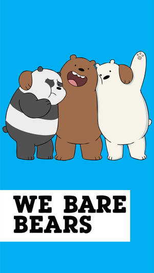 We Bare Bears Aesthetic Neon Blue Background Wallpaper