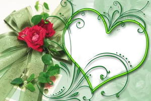 Wedding Album Green Heart Wallpaper