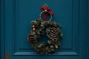Welcome Guests To Your Winter Wonderland With This Festive Christmas Wreath. Wallpaper