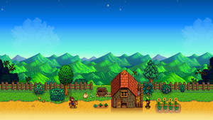 Welcome Home To The Cozy Farmhouse In Stardew Valley Wallpaper