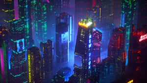 Welcome To The Beautiful And Vibrant Nightlife Of Neon City. Wallpaper