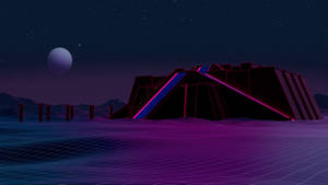 “welcome To The Neon Illuminated Retrowave Ziggurat” Wallpaper