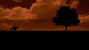 Western Cowboy Painting Wallpaper