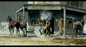 Western Cowboys Wild West Painting Wallpaper