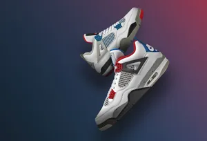 What The Air Jordan 4 White Blue Gradient Wallpaper