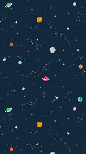 Whimsical Space Pattern Wallpaper