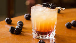 Whiskey Cocktail With Blackberry Wallpaper