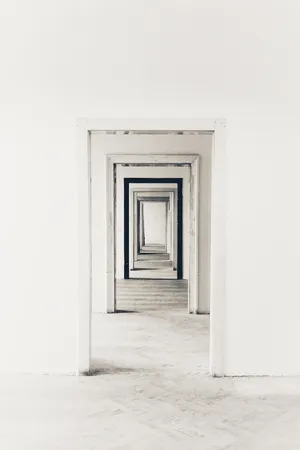 White Aesthetic Hallway Wallpaper