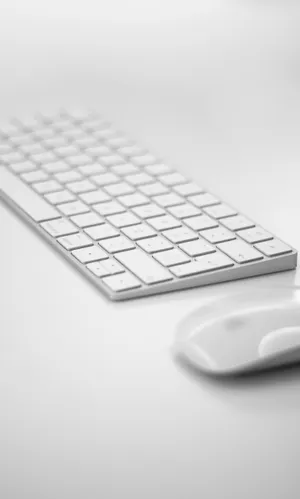 White Aesthetic Keyboard And Mouse Wallpaper