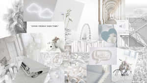 White Aesthetic Laptop Outdoors Wallpaper