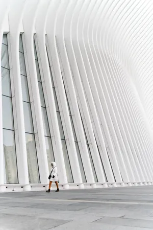 White Aesthetic Oculus Building Wallpaper