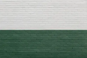 White And Green Brick Wall Wallpaper
