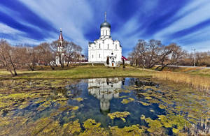 White Belarus Castle Moat Wallpaper